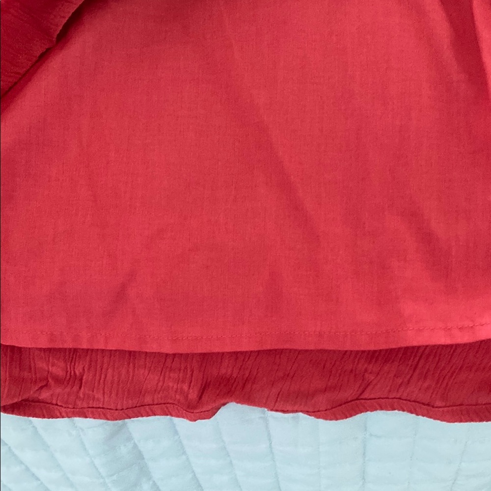 Red Ruffled V-Neck Dress - Picture 8 of 9